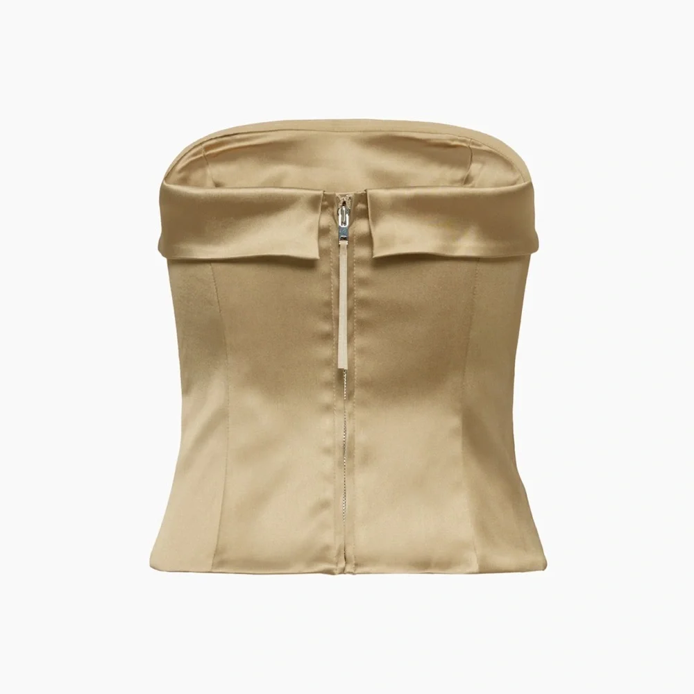 Aritzia Shimmer Satin Bustier - Picture 2 of 2